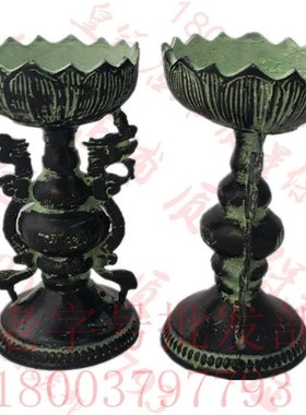 优选高端青铜器蜡台仿m古摆件婚庆道具莲花铜蜡台烛台家用家居装