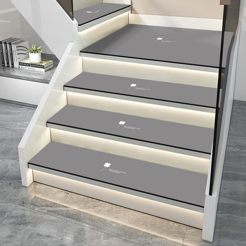 优选灰色楼梯踏步垫可擦洗防滑硅藻泥地垫免洗复式阶梯台阶地毯可