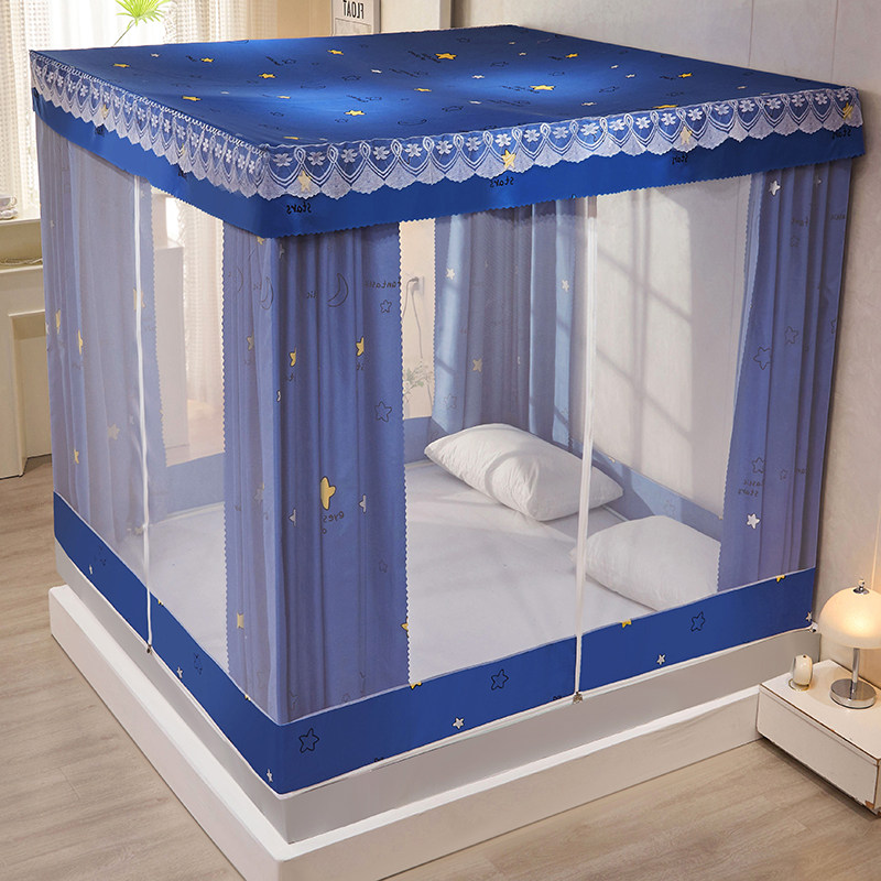 优选2024新款坐床式蚊帐家用卧室儿童防掉床遮光床帘防蚊防尘全包