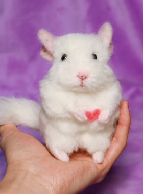 优选羊毛毡龙猫定制仿真宠物小动物可爱创意礼物摆件纯手工戳戳乐