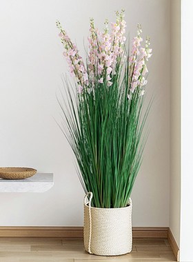 优选仿生植物风铃花盆栽室内橱窗设计造景仿真绿植田园风装饰盆景