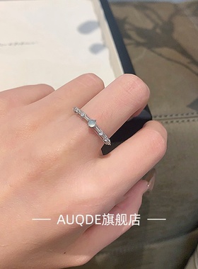 蛋面戒指女微镶天然危料翡翠
