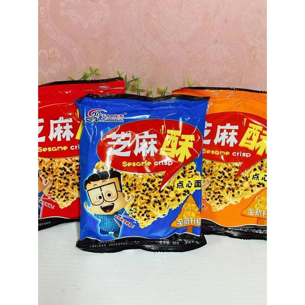 天虹欣秀芝麻酥干吃面43克点心面方便面掌心脆豌豆面麻辣味零食