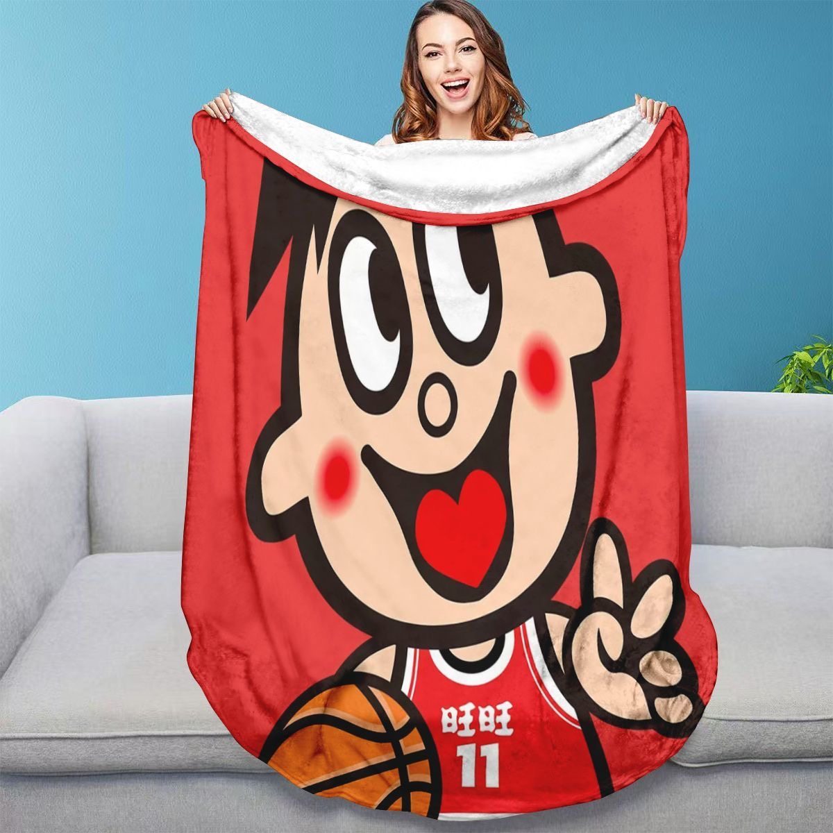 旺仔圆毯办公室午休午睡宿舍卧室空调盖被毛毯高颜值可折叠可机洗,床上用品,休闲毯/毛毯/绒毯,淘宝优惠券,粉丝福利购,淘宝优惠卷