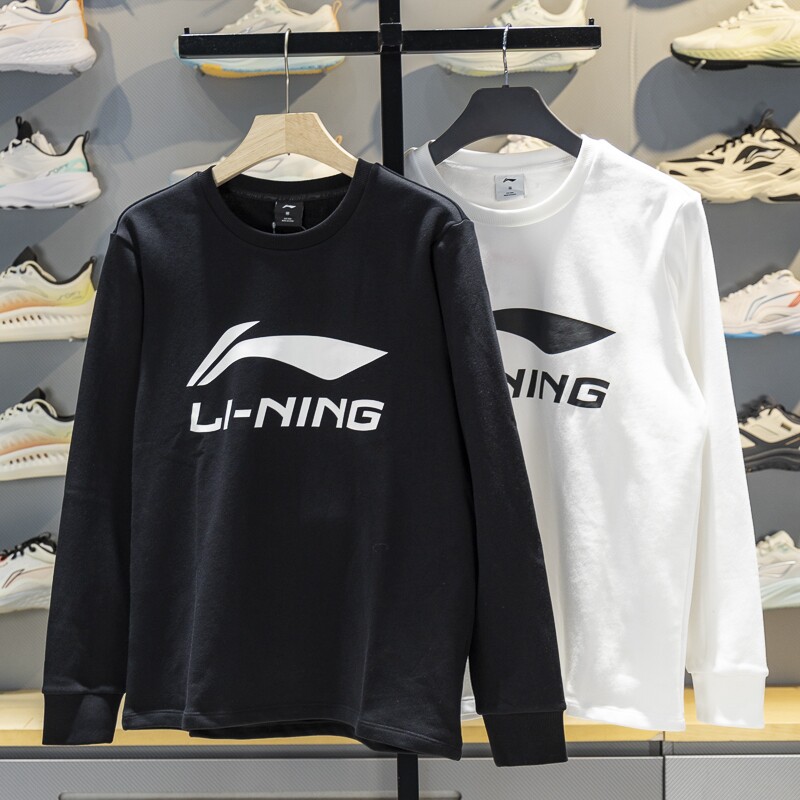 李宁长袖T恤男子2025冬季新款时尚潮流套头卫衣打底衫上衣YTLV113