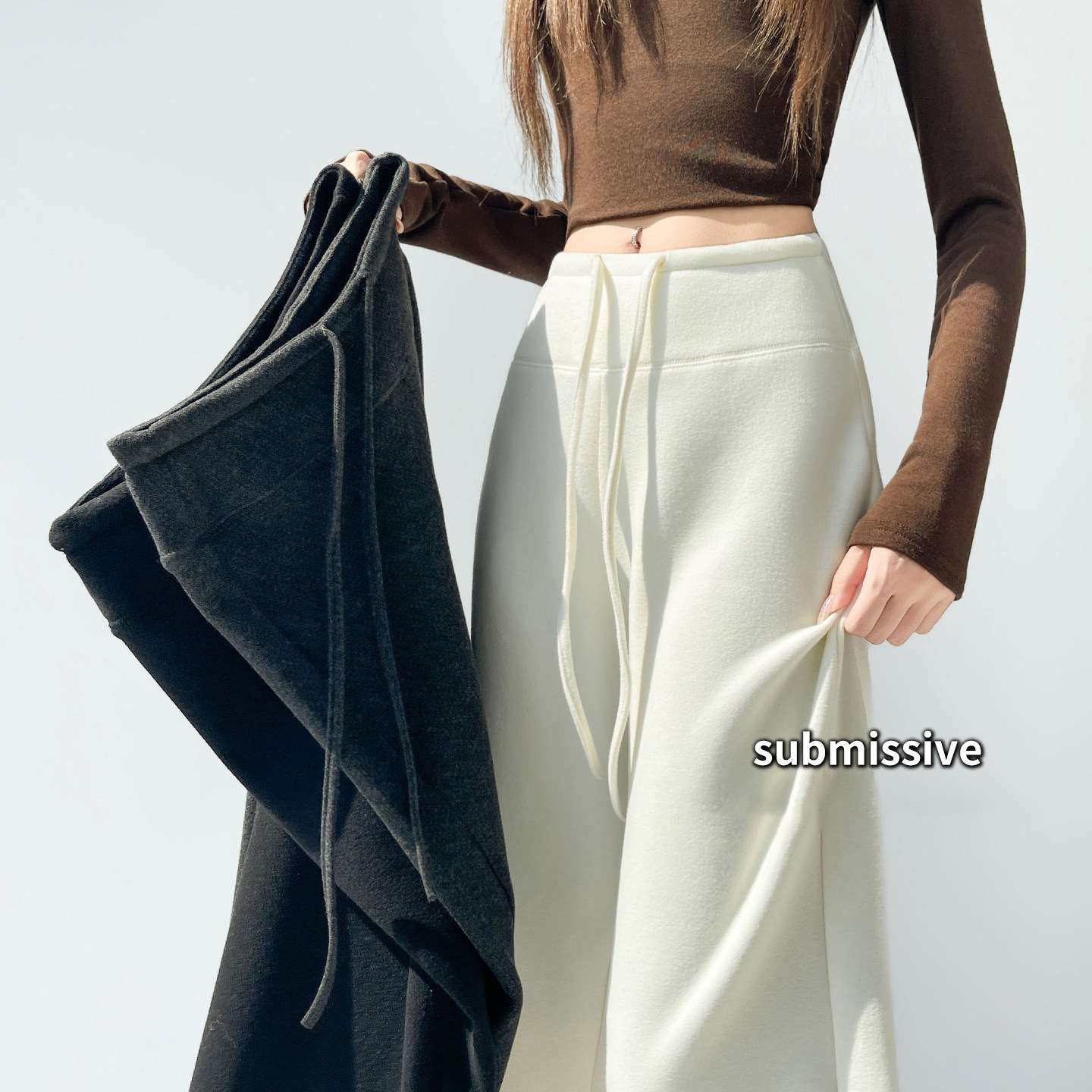 阔腿休闲裤女冬2026年新款显腿长百搭潮流时尚舒适加绒糯米裤子,女装/女士精品,休闲裤,淘宝优惠券,粉丝福利购,淘宝优惠卷