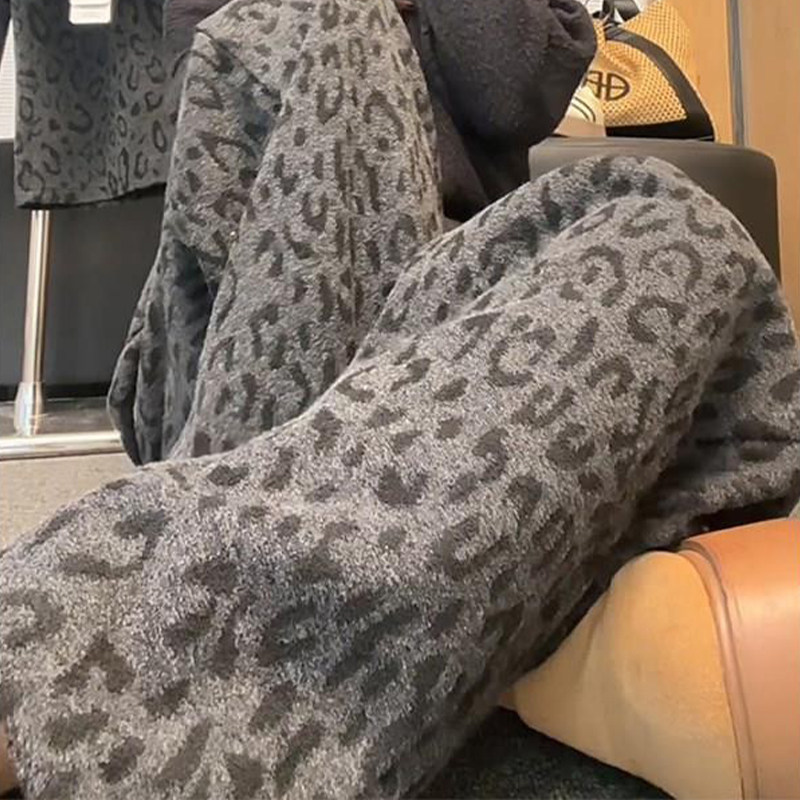 加绒加厚豹纹裤子女冬季新款胖妹妹mm高腰宽松显瘦阔腿糯米休闲裤,女装/女士精品,休闲裤,淘宝优惠券,粉丝福利购,淘宝优惠卷