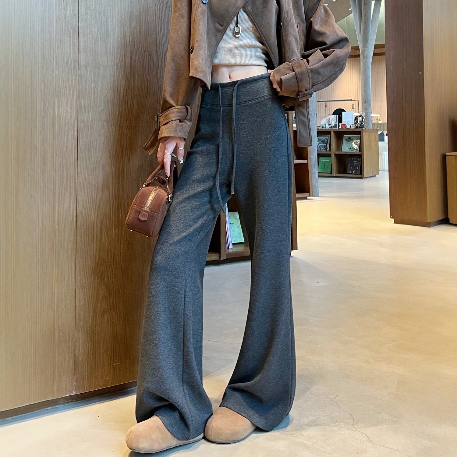 阔腿休闲裤女秋冬2026年新款潮流好看显腿长加绒时尚百搭糯米裤子,女装/女士精品,休闲裤,淘宝优惠券,粉丝福利购,淘宝优惠卷