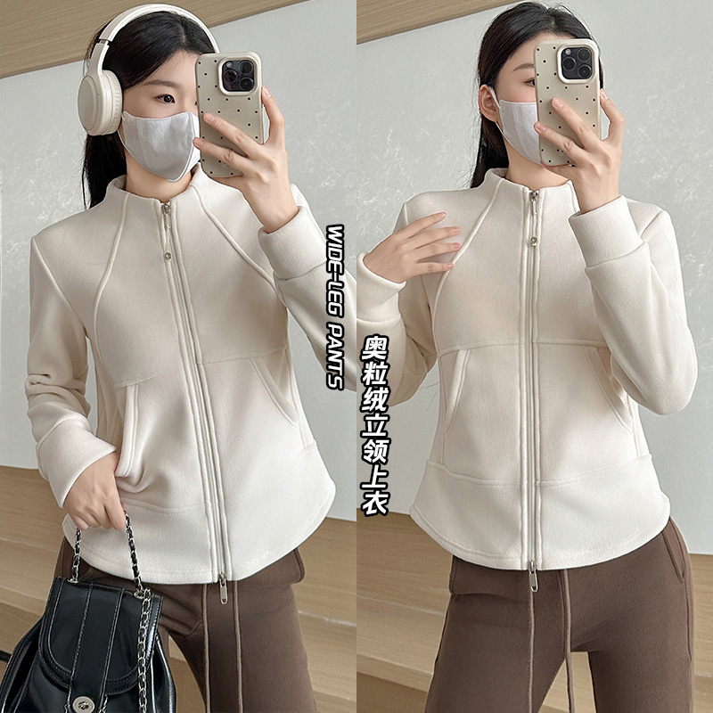 设计感时尚立领拉链卫衣女2025秋