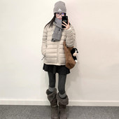 显高百高腰搭百褶半身裙套装 小个子针织外套开衫 女秋冬2026新款 裙