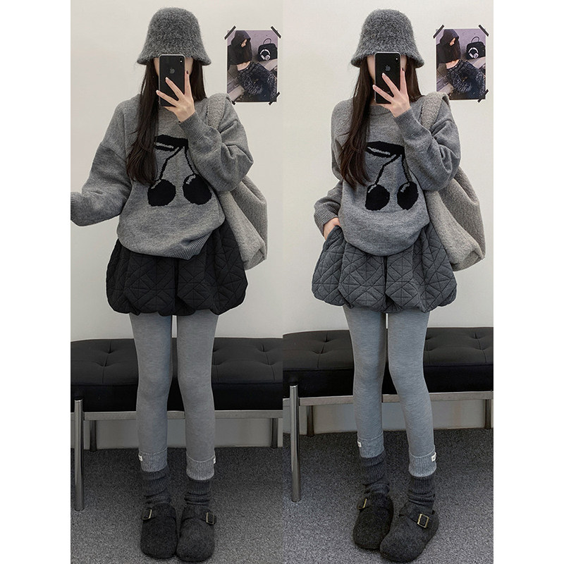 灰色时尚休闲短裤子女2025新款冬季外穿高腰a字半身花苞蓬蓬裙裤,女装/女士精品,半身裙,淘宝优惠券,粉丝福利购,淘宝优惠卷