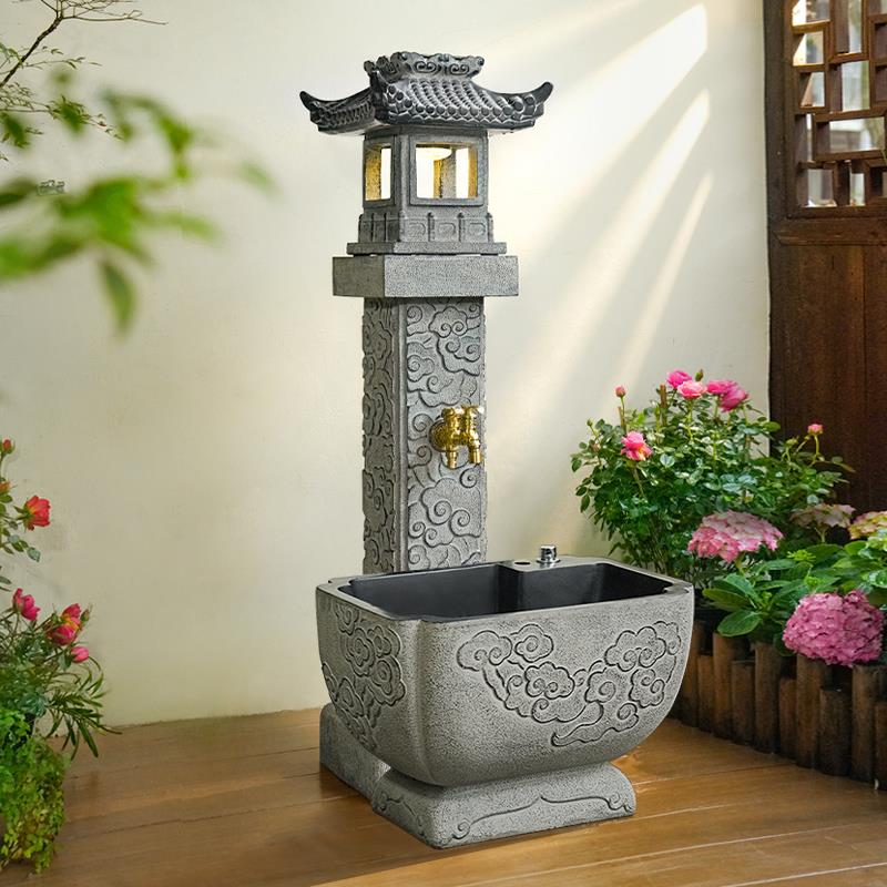 户外庭院仿石拖把池新款立柱水龙头大号洗拖布池阳台家用台控水池