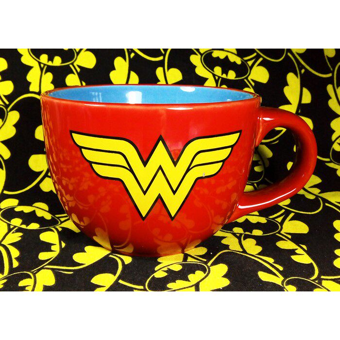 进口DC漫画神奇女侠wonder woman大陶瓷马克杯泡面汤碗水杯子