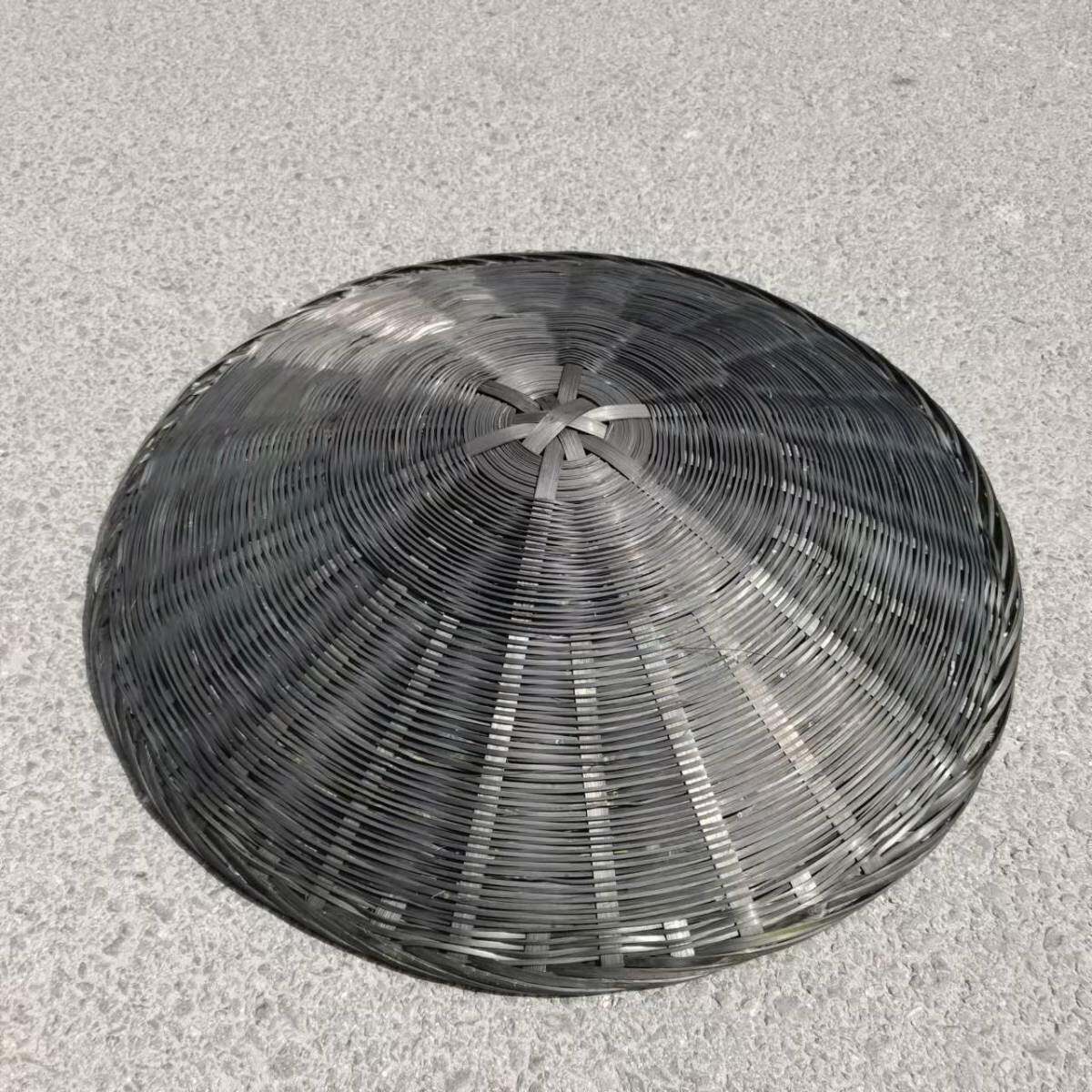 竹编空心斗笠帽古风黑红色影视拍摄道具帽子成人走秀舞蹈表演竹帽