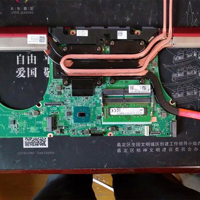 Inspironinspiron5577笔记型电脑水冷改装水冷铜管改装散热器