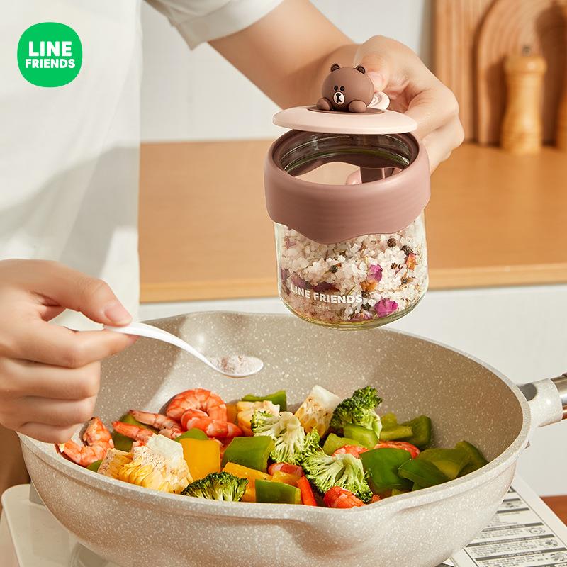 LINE FRIENDS调味盒家用组合套装厨房收纳盒罐子盐罐分装调味料瓶