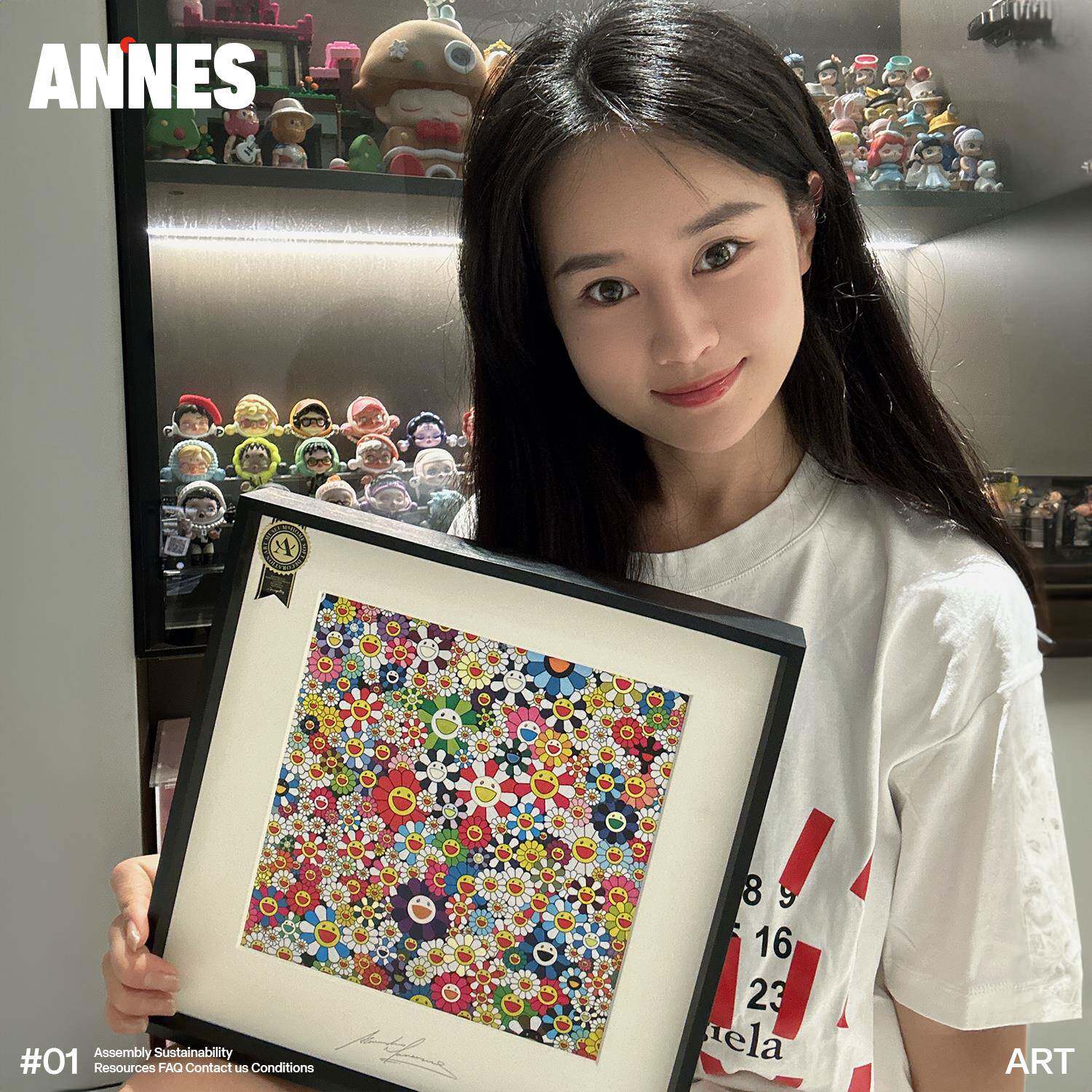 村上隆太阳花装饰画ins挂画安尼画廊太阳花潮流摆件高级感微笑花
