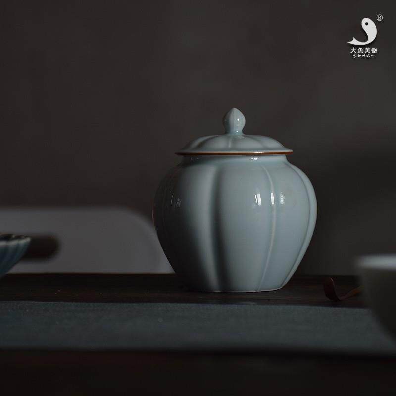 茶叶罐陶瓷醒茶罐景德镇影青瓷小号储物罐子家用散茶创意茶具茶仓