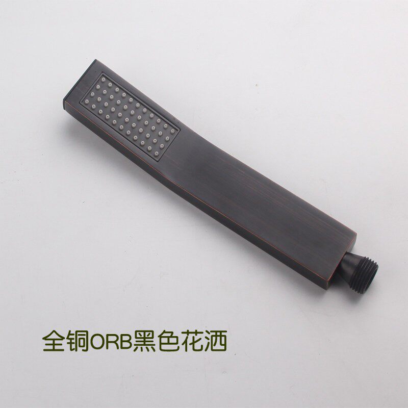全铜ORB黑色拉丝手持花洒喷头方形家用热水器莲蓬头沐浴淋浴头