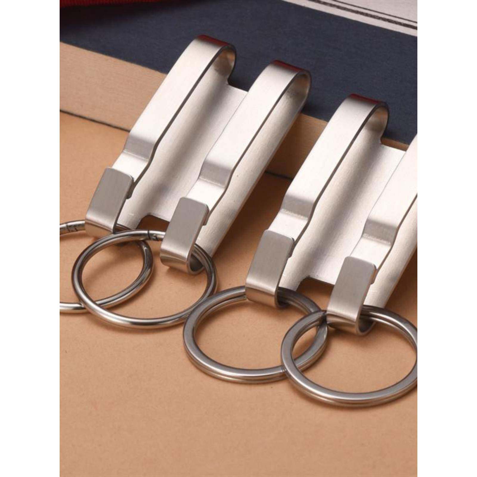 手工不锈钢纯黄铜双排穿腰带钥匙扣男生覆古穿皮带金属腰挂防丢