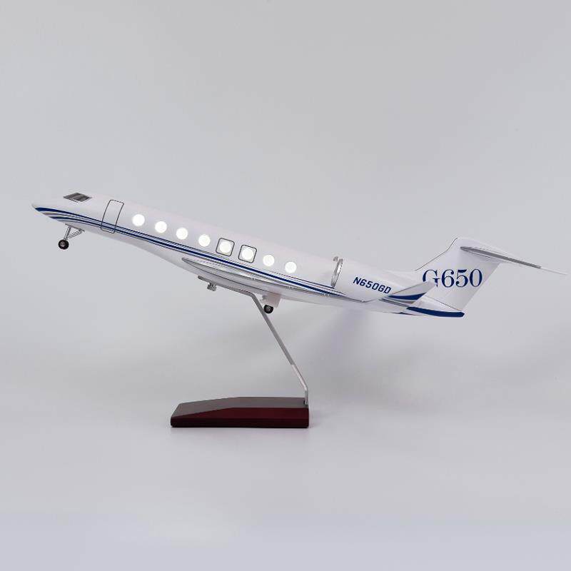 带灯45cm仿真湾流G650公务机航空飞机模型民航客机摆件礼品礼物男
