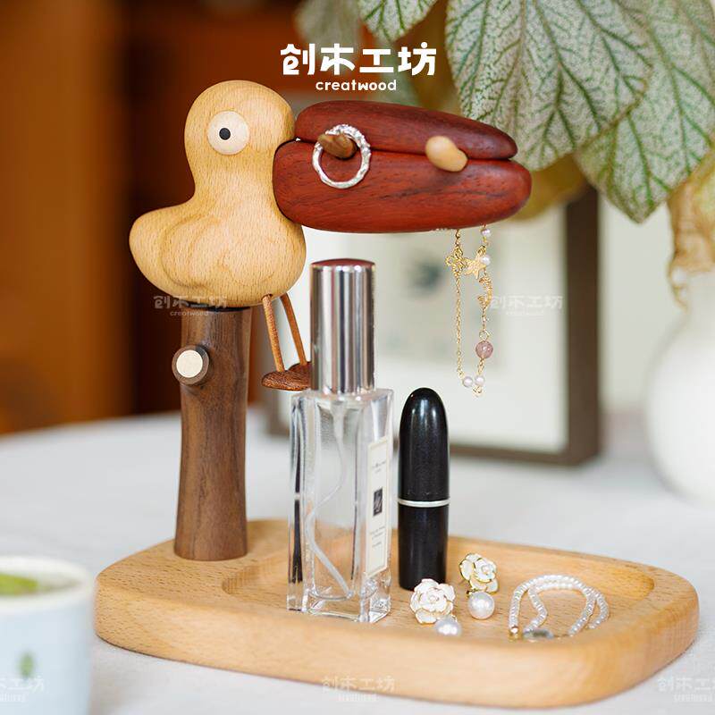 大嘴鸟钥匙架/鹈鹕玄关收纳置物架进门桌面实木首饰挂钩