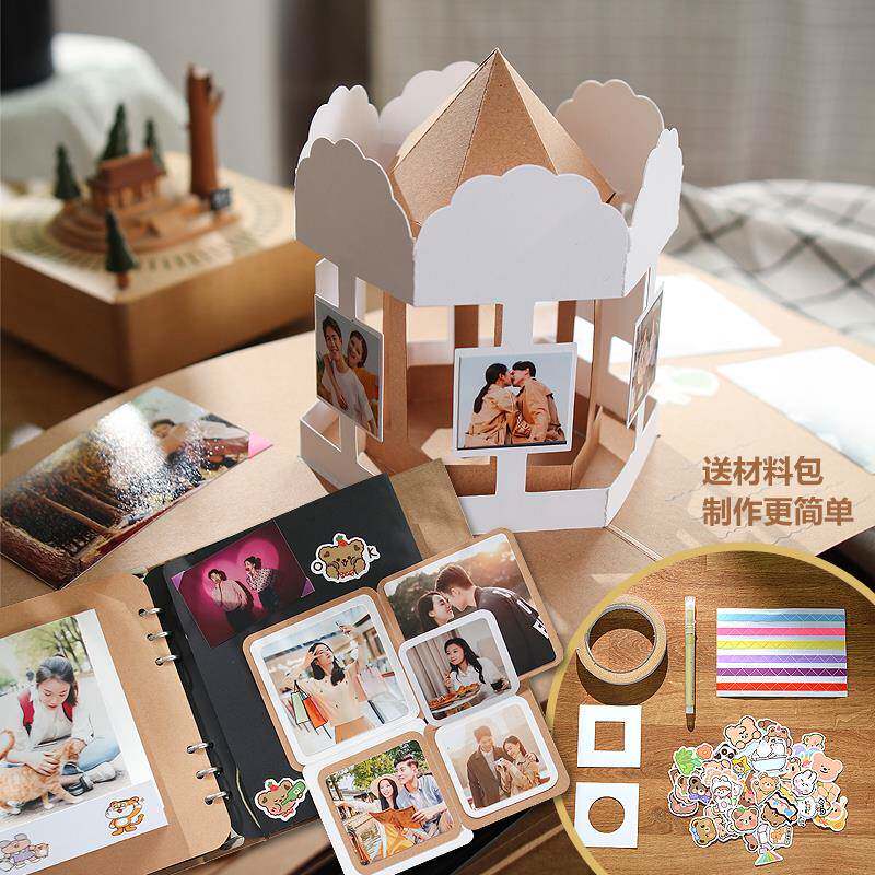 【成品】手工立体书DIY自制情侣成半相册簿3d纪念手账生日礼物