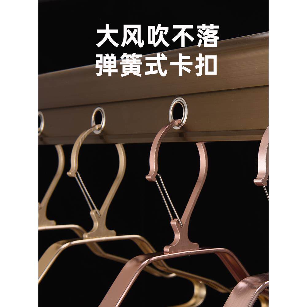 好铝合金防风衣架太太空铝高层防掉吹走自动卡扣衣架室外家用固定