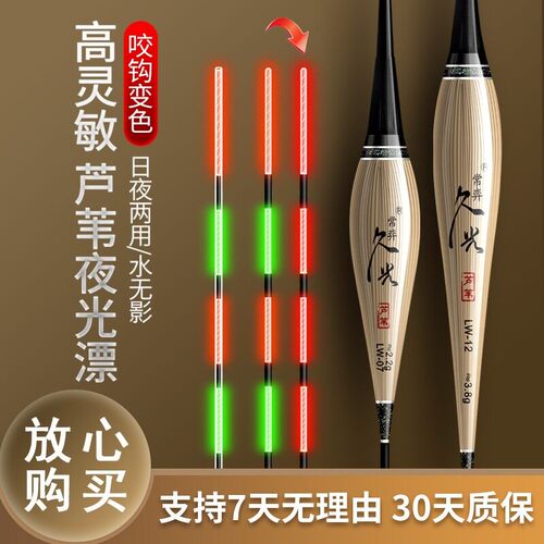 精品带壳芦苇浮漂夜光漂/日夜两用电子漂/高灵敏芦苇电子漂