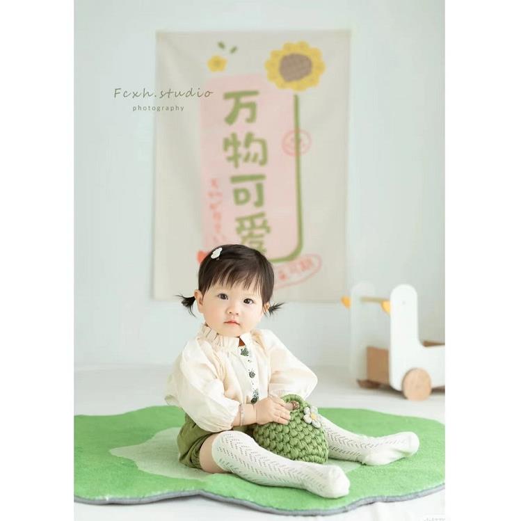 儿童摄影道具小清新背景布毛绒地毯影楼拍照挂布地垫时尚写真装饰