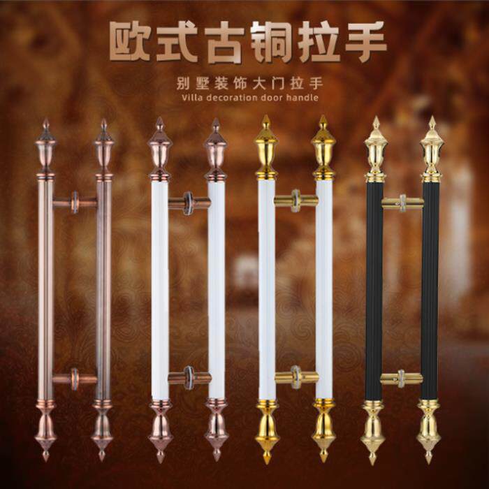 有框玻璃门拉手白色欧式门把酒店KTV门把手别墅大门双门拉手