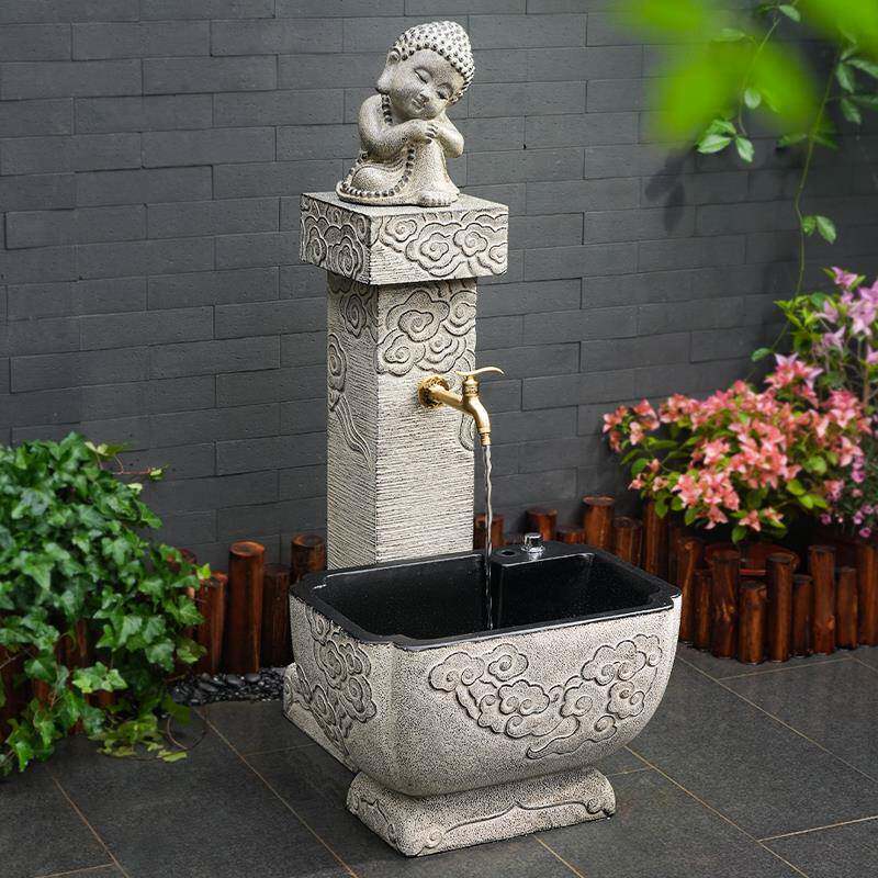 庭院拖把池阳台花园墩布池别墅仿古洗拖布水槽户外浇花立柱洗手盆