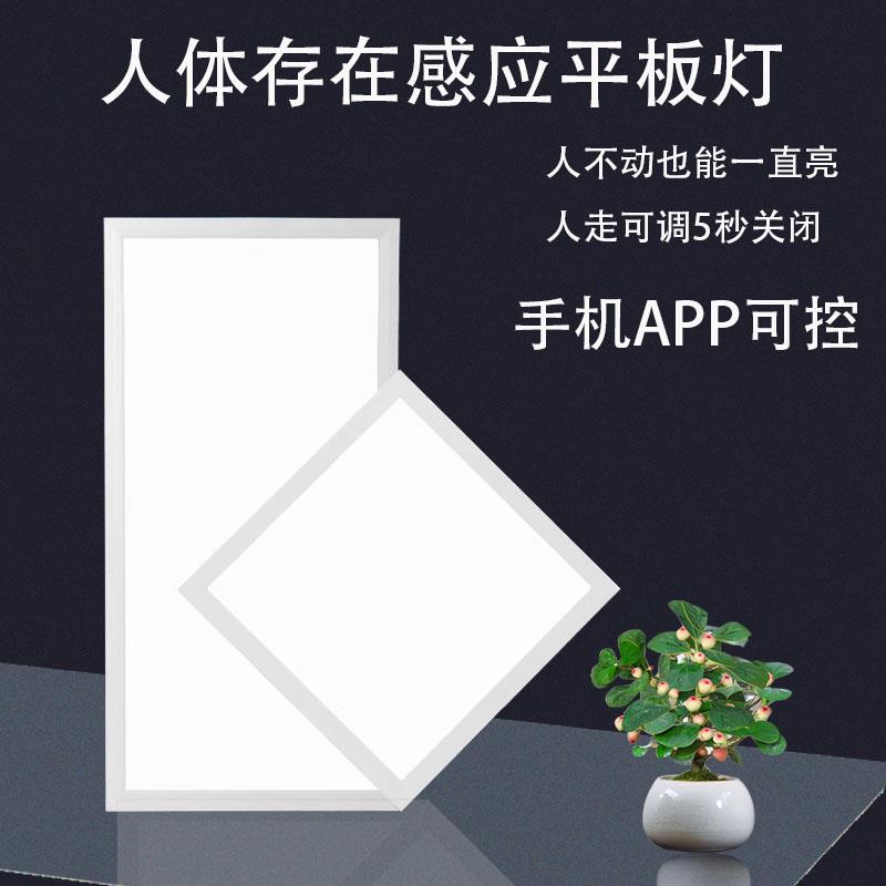 集成吊顶厨卫LED智能人体存在呼吸感应雷达平面板灯人不动也不灭