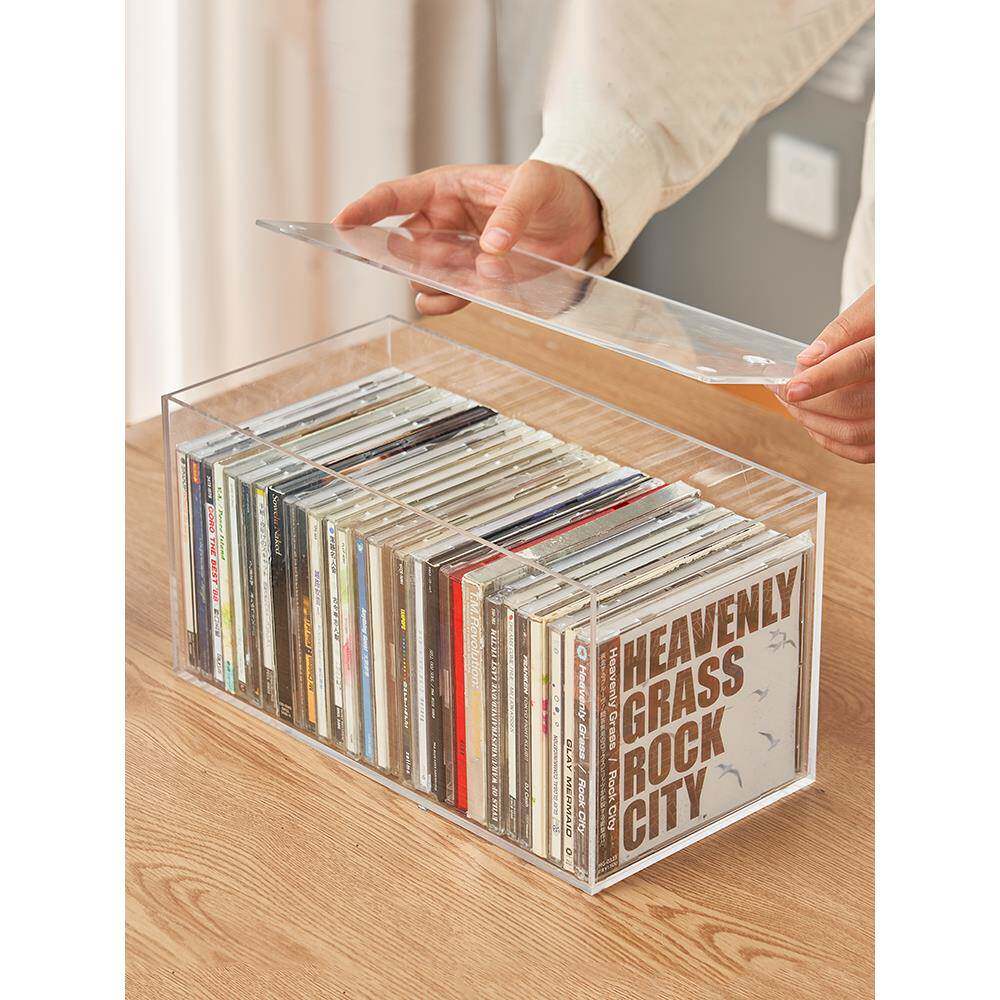 日本亚克力家用dvd碟片cd盒子光盘收纳盒箱塑料专辑游戏碟储存架
