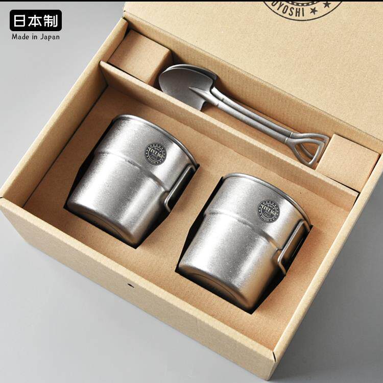 日本青芳杯子aoyoshi复古水杯户外咖啡杯折叠露营不锈钢马克杯子