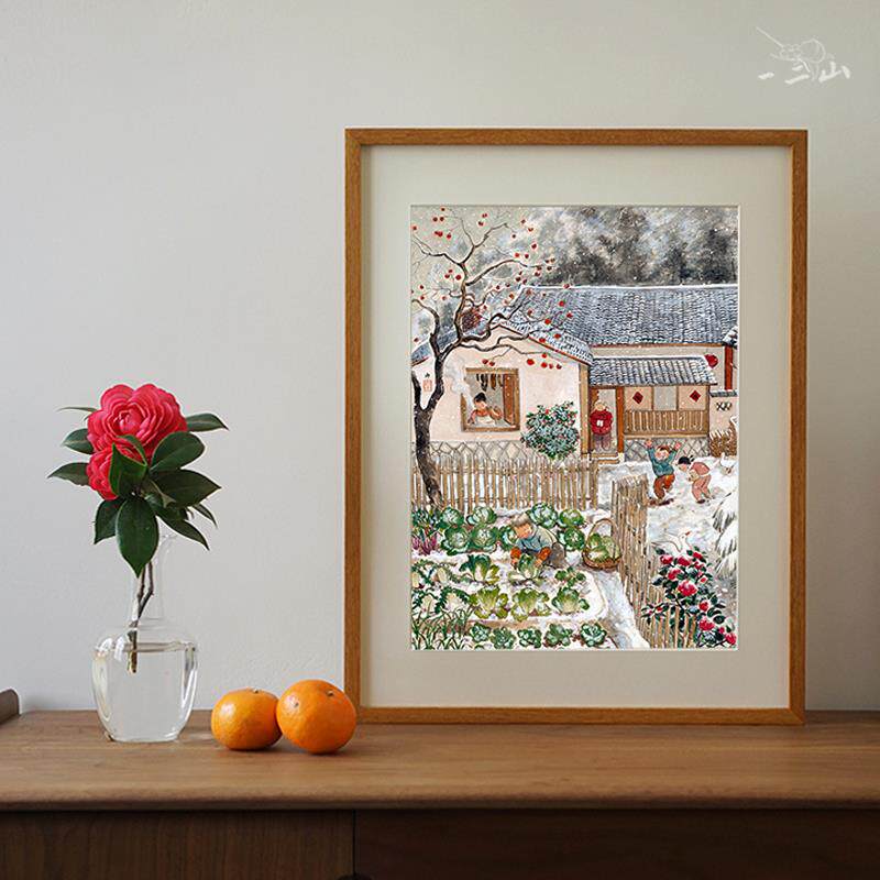 皇小小 大雪 节气一二山原创装饰画 画客厅饭厅挂画 画沙发背景墙