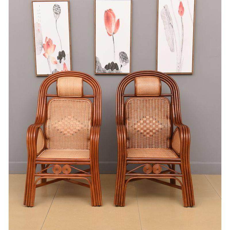 休闲真藤椅天然植物藤编老人靠背椅单人老板椅中式太师椅护腰藤椅,住宅家具,阳台椅,淘宝优惠券,粉丝福利购,淘宝优惠卷