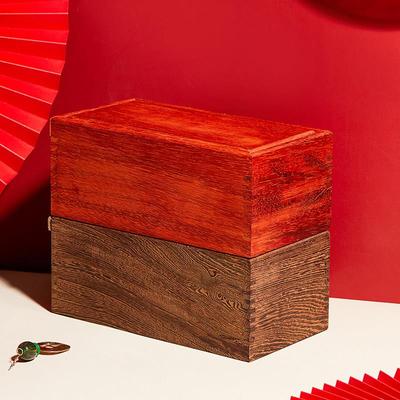 鸡翅木原木无漆桌面抽拉储物盒长方形中式整理盒小储物盒防尘匣子