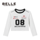 长袖 百丽童装 belle2026春夏新品 T恤运动打底百搭复古字母上衣潮T