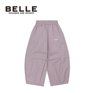 百丽童装儿童梭织长裤2026春季新款中长款休闲裤百搭男童直筒裤子