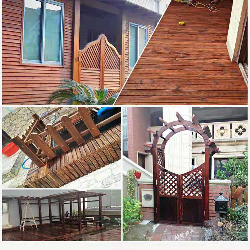 防腐碳化木木板木条木方阳台木板片实木户外地板自铺室外栅栏DIY