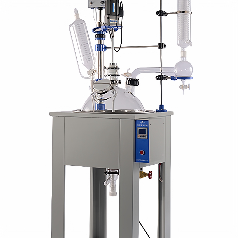 电加热单层玻璃反应釜蒸馏反应器实验室小型玻璃反应釜