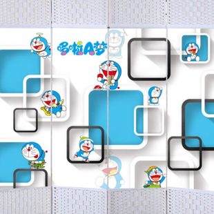 饰办公入户玄关家用 简约现代屏风隔断可折叠移动客厅遮挡床卡通装