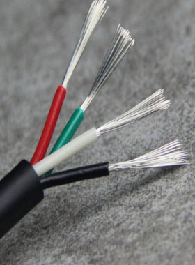 TRVV4芯耐弯曲柔性伺服动力控制电缆线1.25SQ*4C橙色外皮3黑+黄绿