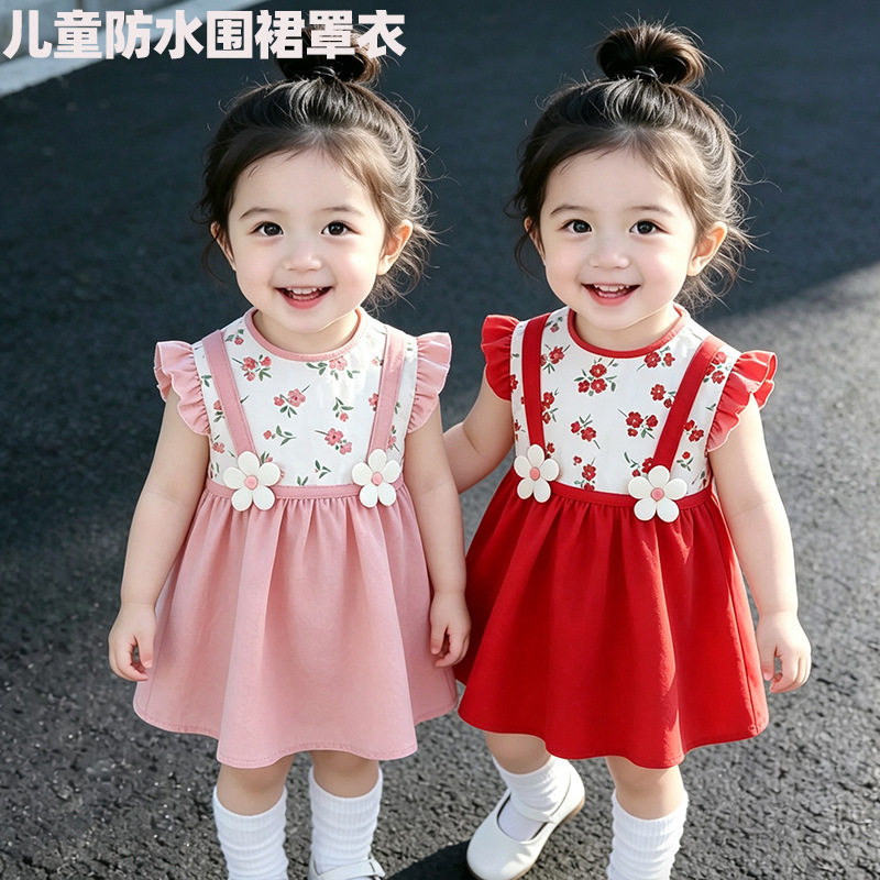 儿童罩衣女童娃娃领夏季无袖洋气