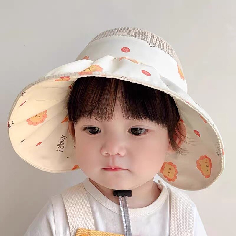 儿童防晒帽夏季女童空顶太阳帽可