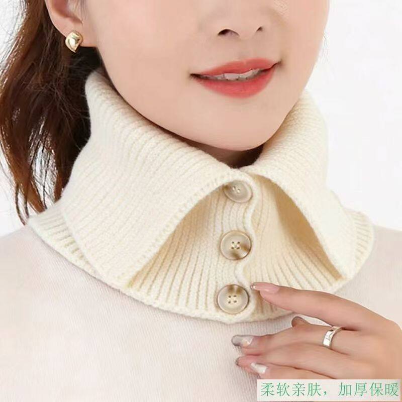 秋冬新款时尚男女高领纽扣毛线