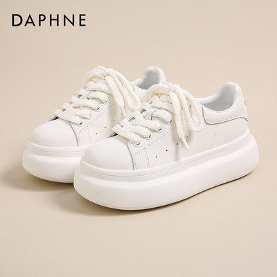 达芙妮正品厚底增高小白鞋女秋款