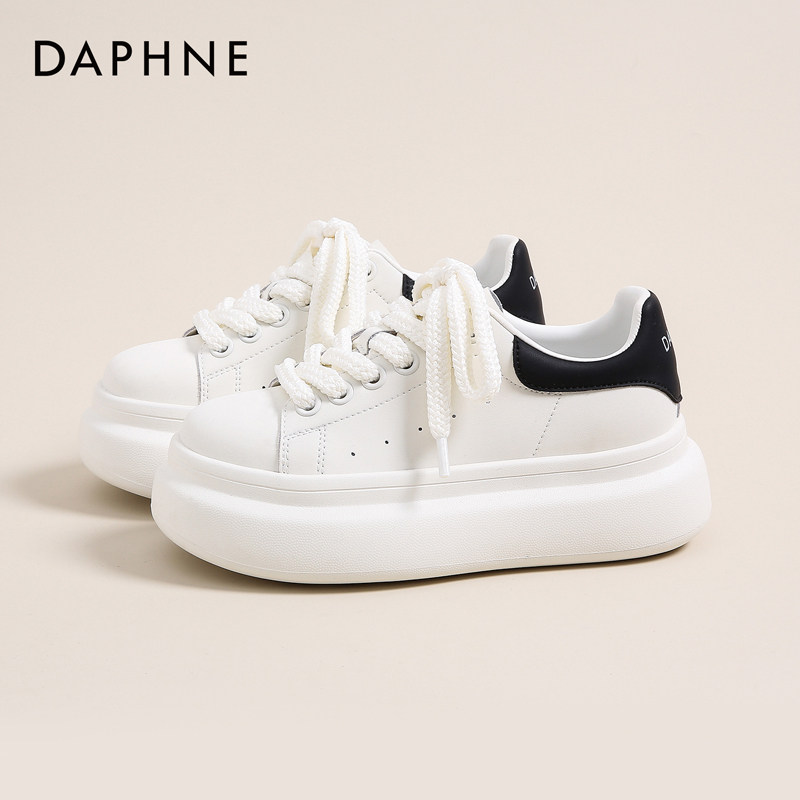 达芙妮厚底增高小白鞋女2026秋季新款日常百搭时尚休闲鞋板鞋女鞋,女鞋,工装鞋,淘宝优惠券,粉丝福利购,淘宝优惠卷