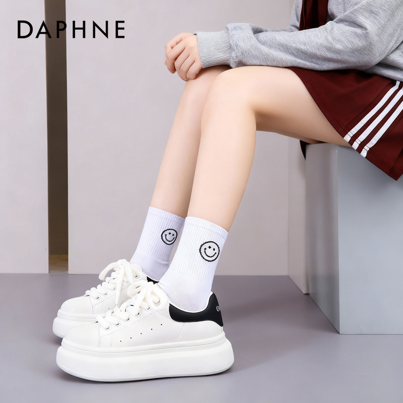 达芙妮厚底增高小白鞋女2026秋季新款日常百搭时尚休闲鞋板鞋女鞋,女鞋,健步鞋,淘宝优惠券,粉丝福利购,淘宝优惠卷